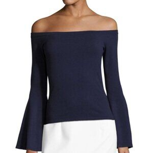 Milly Selena Off the Shoulder Navy Sweater, Sz. Med, EUC